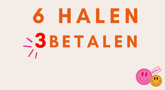 6 halen, 3 betalen